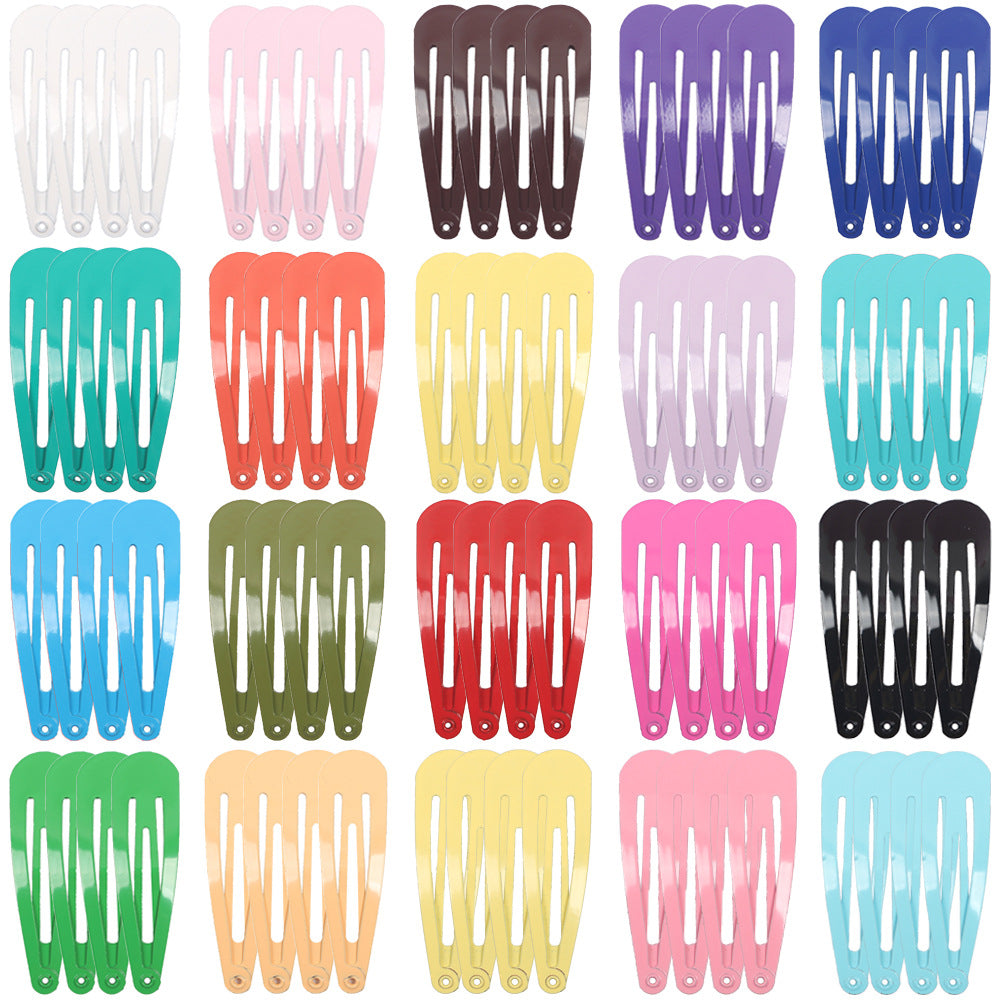 BB Clip 5CM Kids Guangzhou Quality Spray Paint Colorful Teardrop Clip Colorful Side Clip Set Oil Drop Hair Clip Set