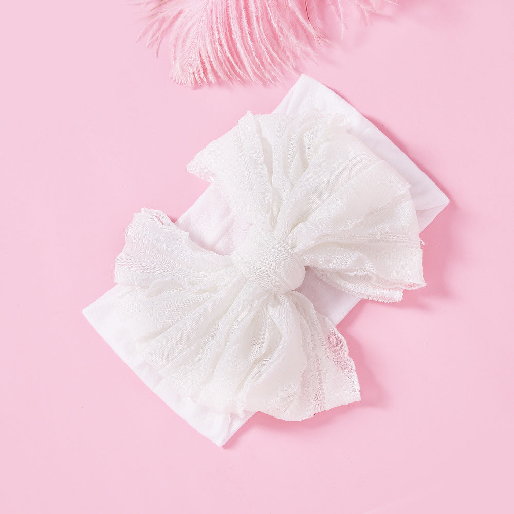 Kids Nylon Hair Band Bow Lace