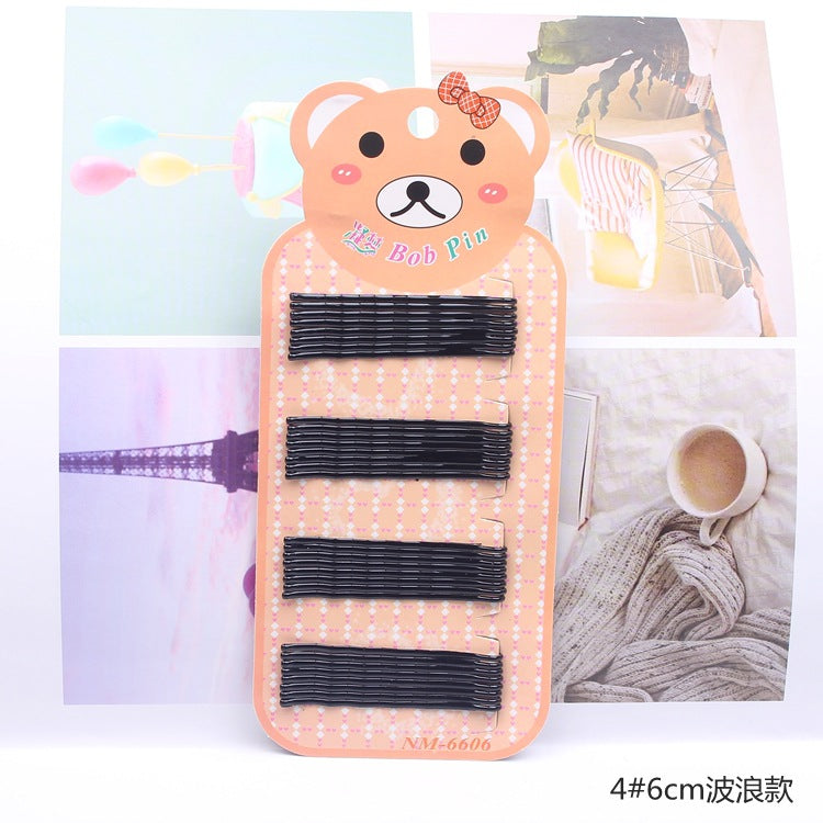 Cute Barrette Flyaway Hair Bangs Black Kids Hair Clip