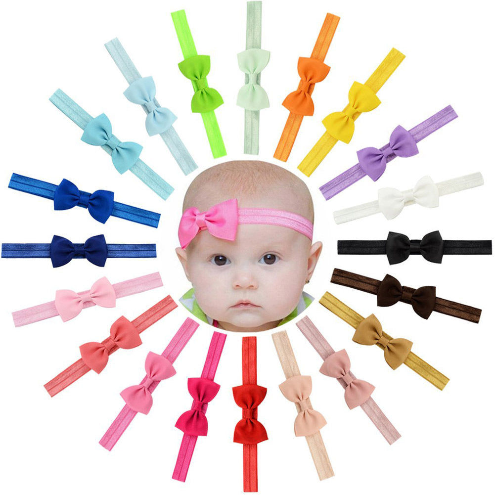 644 Kids Bow Hair Band Small Bow Elastic Headband