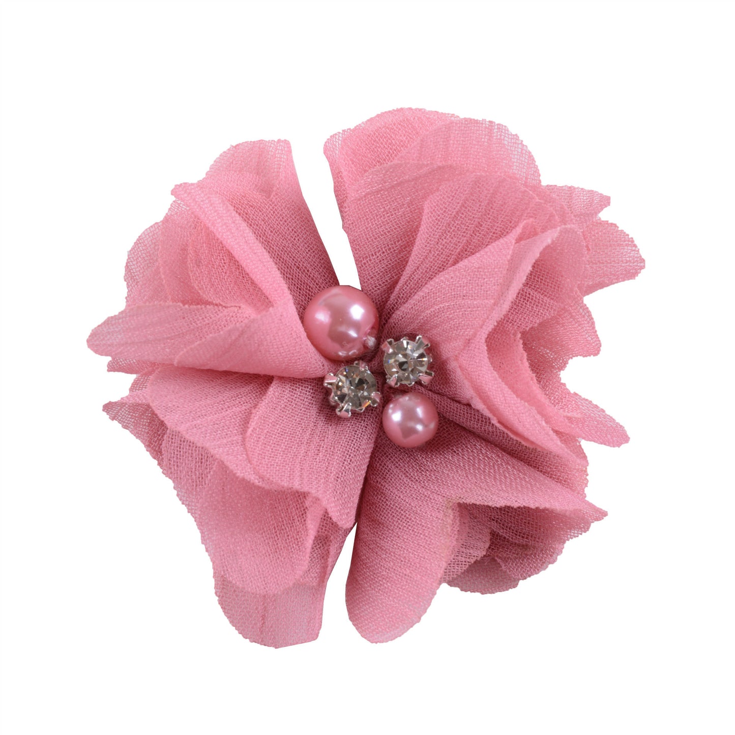 5.5 Pearl Crystal Fabric Flower DIY Kids Hair Clip Accessory 26