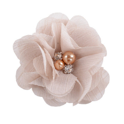 5.5 Pearl Crystal Fabric Flower DIY Kids Hair Clip Accessory 26