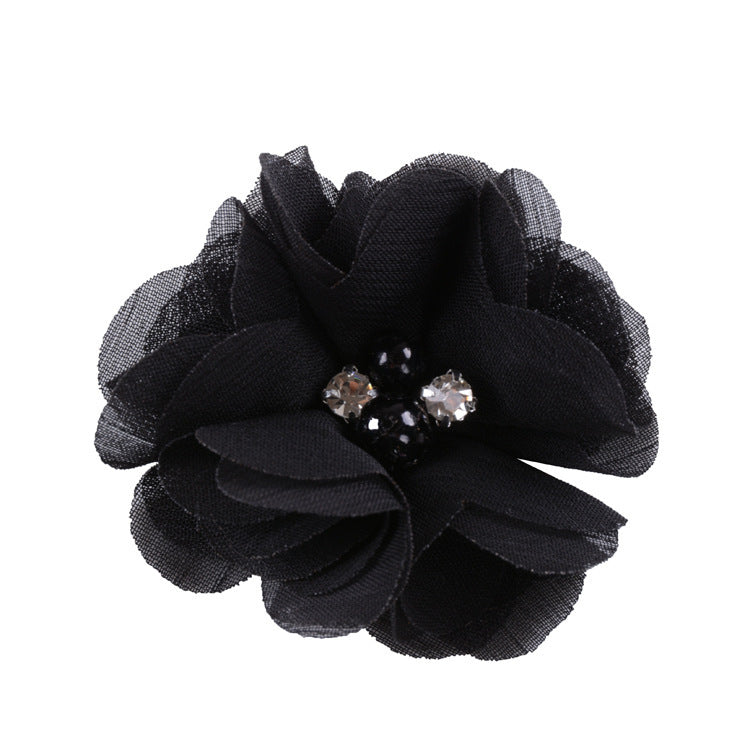 5.5 Pearl Crystal Fabric Flower DIY Kids Hair Clip Accessory 26