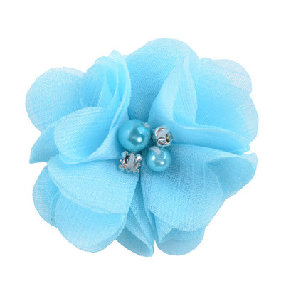 5.5 Pearl Crystal Fabric Flower DIY Kids Hair Clip Accessory 26