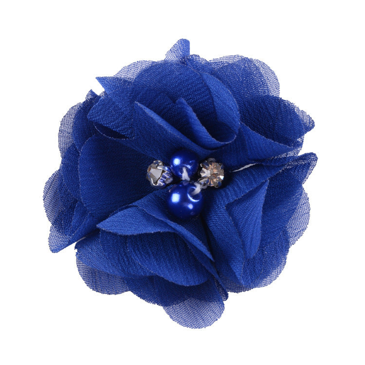 5.5 Pearl Crystal Fabric Flower DIY Kids Hair Clip Accessory 26