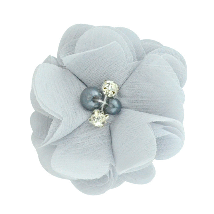 5.5 Pearl Crystal Fabric Flower DIY Kids Hair Clip Accessory 26