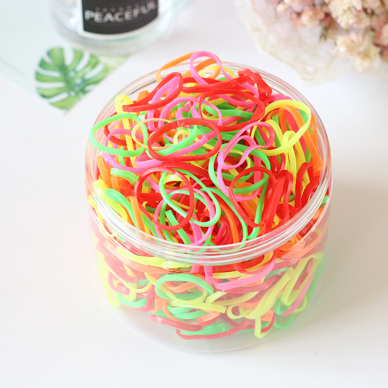 Girl Hair Accessory 1000 Hair Tie Elastic Band Transparent Kids Elastic Band Set