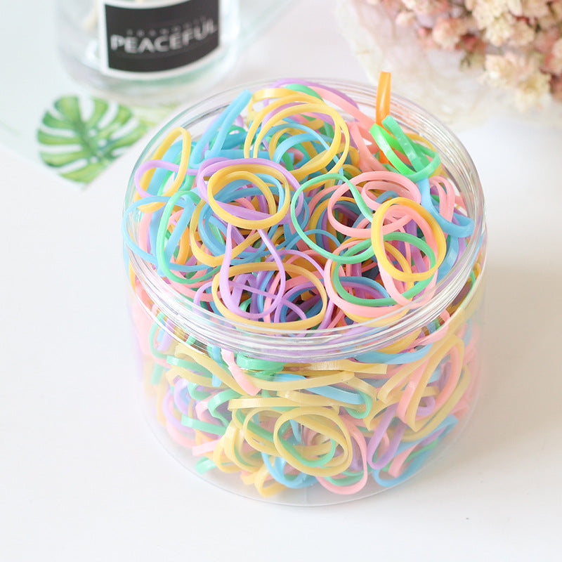 Girl Hair Accessory 1000 Hair Tie Elastic Band Transparent Kids Elastic Band Set