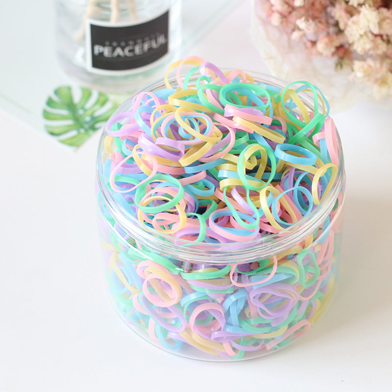Girl Hair Accessory 1000 Hair Tie Elastic Band Transparent Kids Elastic Band Set