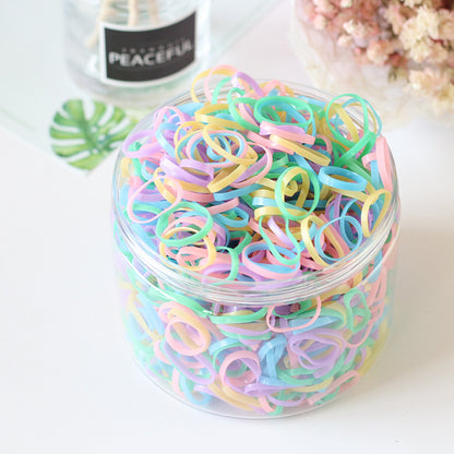 Girl Hair Accessory 1000 Hair Tie Elastic Band Transparent Kids Elastic Band Set
