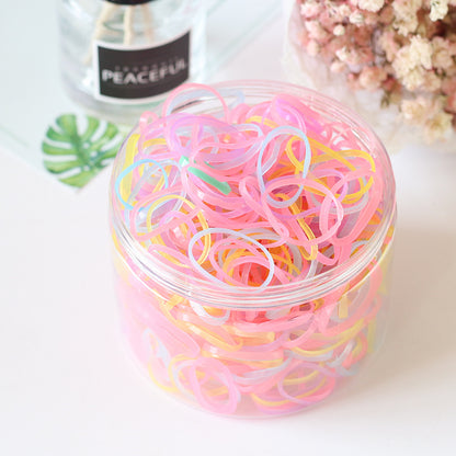 Girl Hair Accessory 1000 Hair Tie Elastic Band Transparent Kids Elastic Band Set