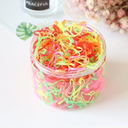 Girl Hair Accessory 1000 Hair Tie Elastic Band Transparent Kids Elastic Band Set
