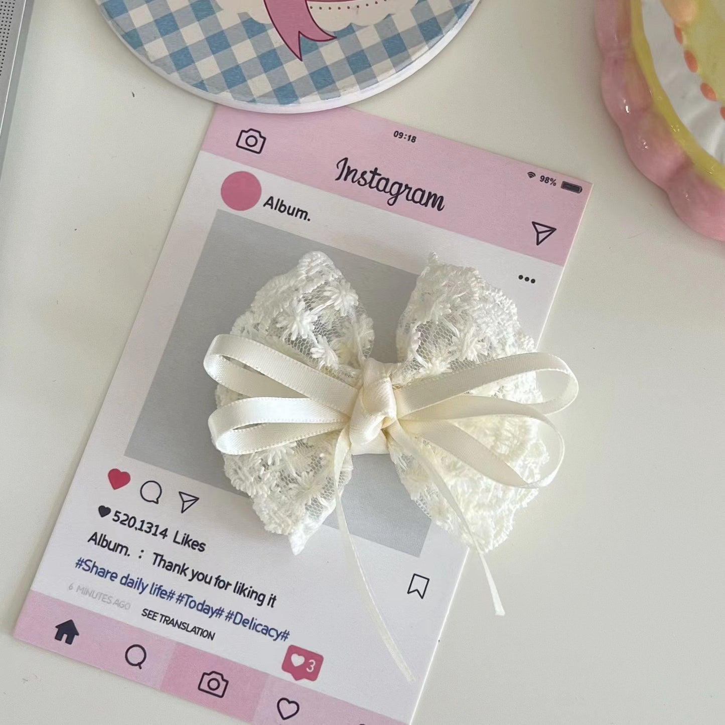 Lace Bow Kids Head Accessory Girl Hair Clip Handmade Head Accessory Hairpin