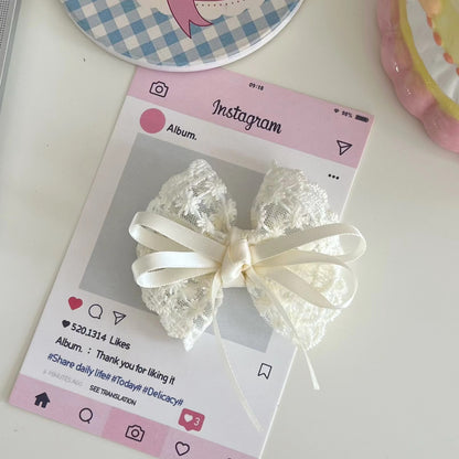 Lace Bow Kids Head Accessory Girl Hair Clip Handmade Head Accessory Hairpin