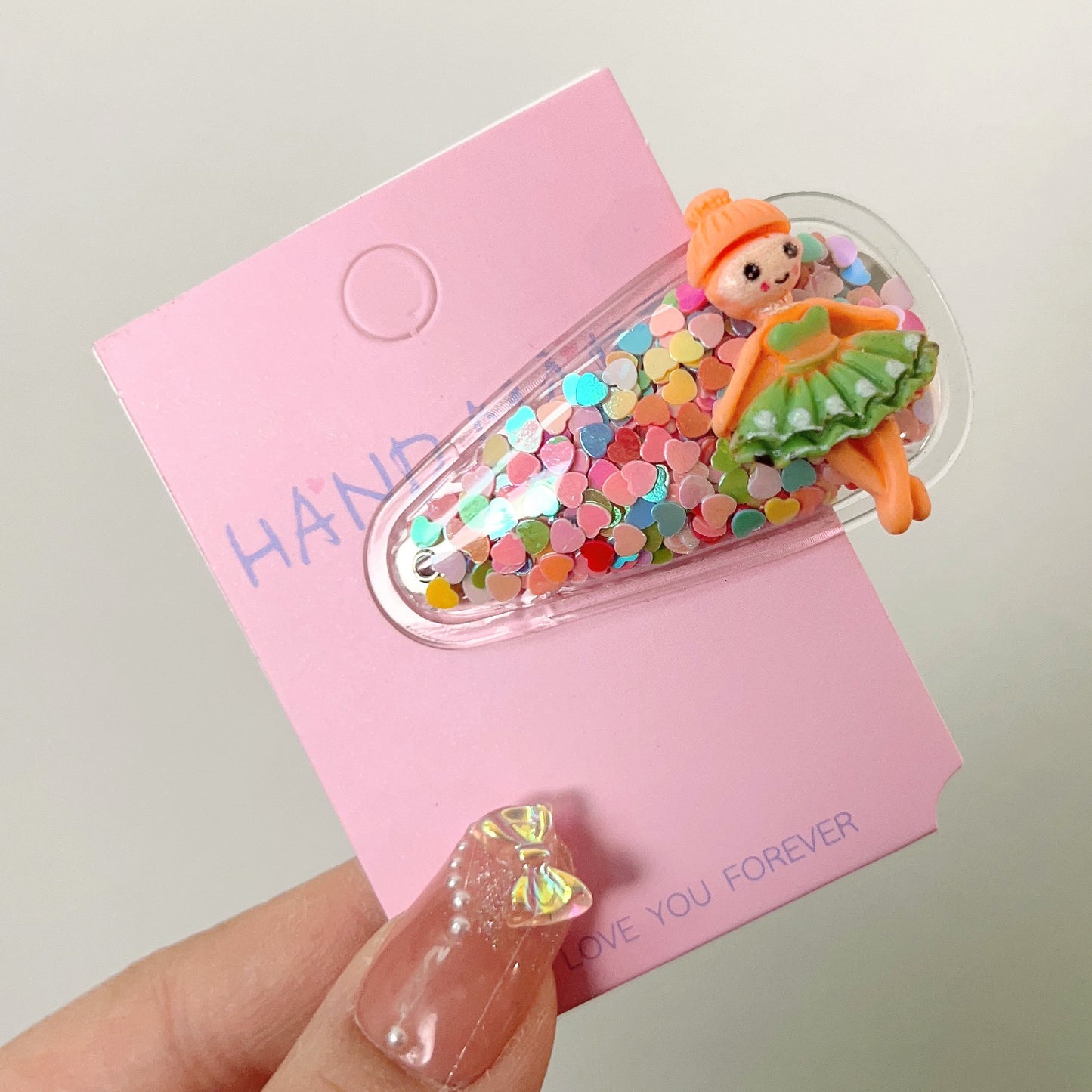 Colorful Transparent Kids Hair Clip Glitter Hairpin Cute Side Clip Girl Hair Accessory
