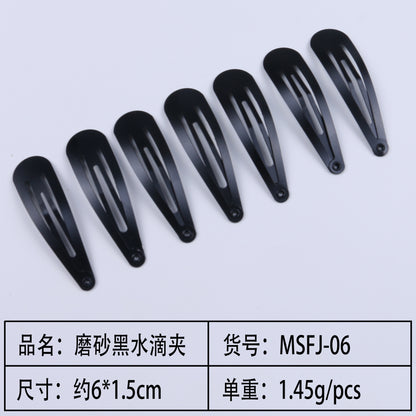 Black BB Clip Matte Teardrop Clip Metal Hair Clip Hair Accessory DIY Handmade Head Accessory Accessory