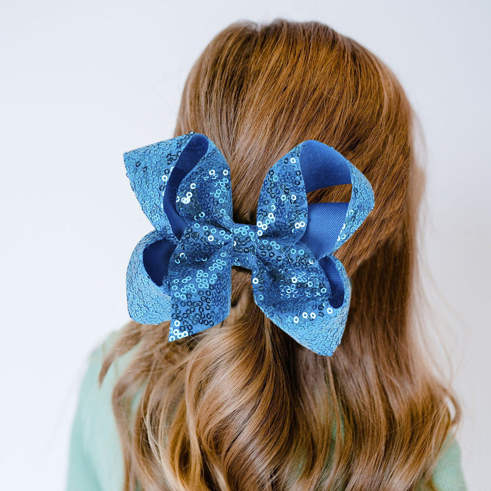 Kids 5 Glitter Bow Hair Clip Girl Hairpin