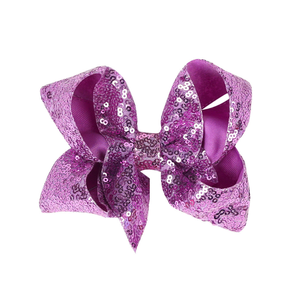 Kids 5 Glitter Bow Hair Clip Girl Hairpin