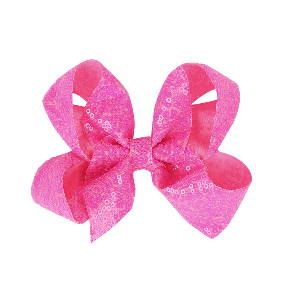 Kids 5 Glitter Bow Hair Clip Girl Hairpin