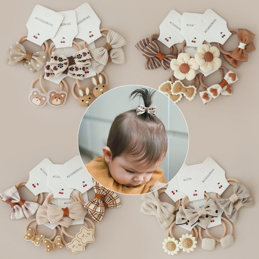 A158 Kids Head Accessory Bow Elastic Band Set 1