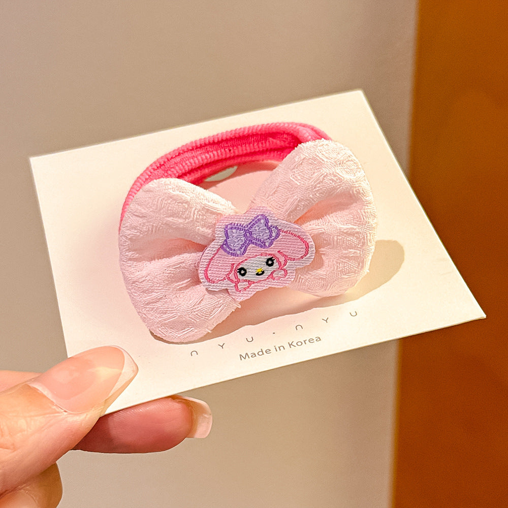 Cute Cartoon Kids Hair Tie Bow Headband Gentle on Hair Elastic Band Hair Accessory