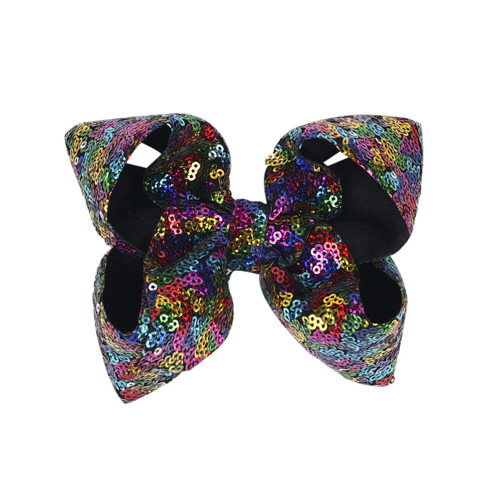 Kids 5 Glitter Bow Hair Clip Girl Hairpin