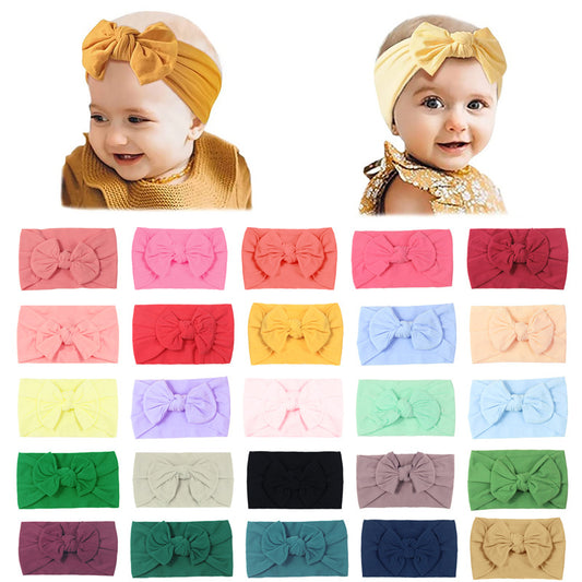 Handmade Kids Hair Band Nylon Baby Bow Invisible Headband