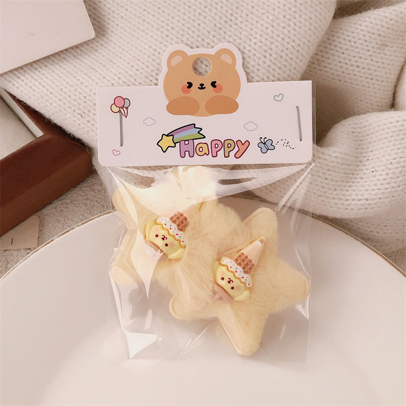 Cartoon Star Hair Clip Forehead Bangs Clip Cute Hairpin Kids Flyaway Hair