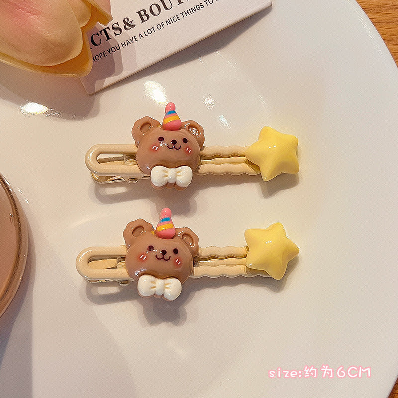 Bangs Clip Kids Flyaway Hair Head Accessory Cute Star