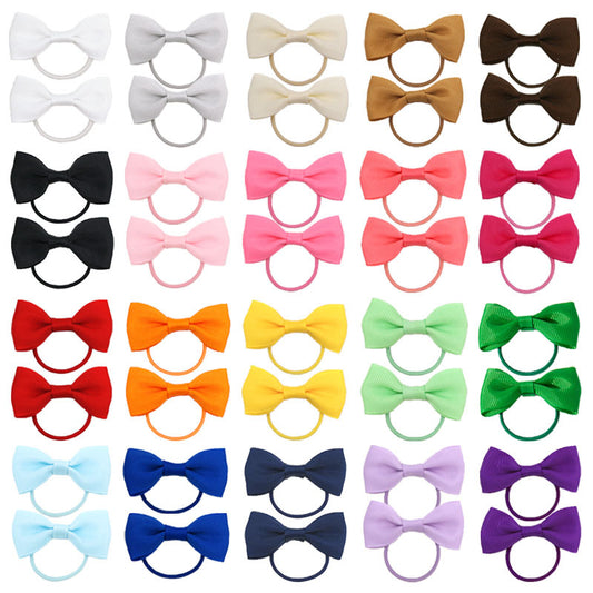 2 Bow Hair Tie Girl Headband Hair Tie Elastic Band Hair Accessory