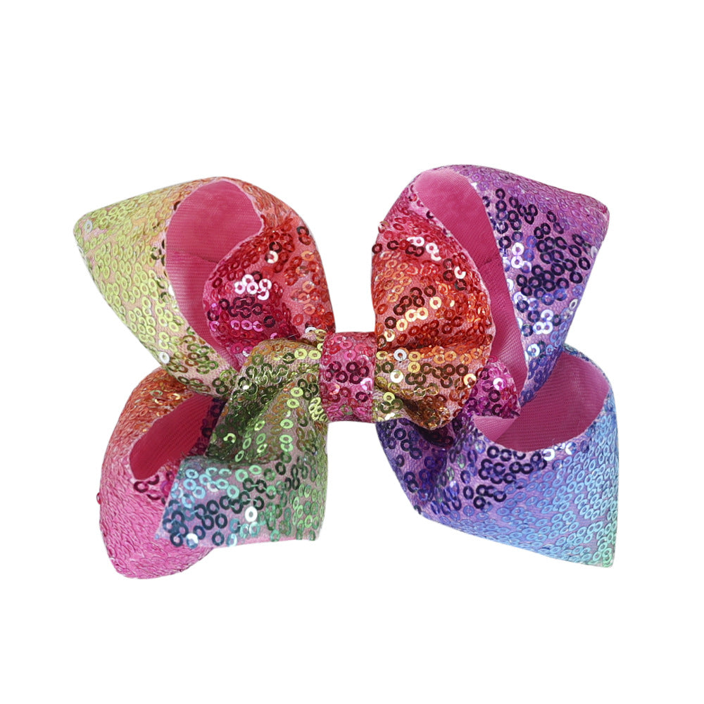 Kids 5 Glitter Bow Hair Clip Girl Hairpin