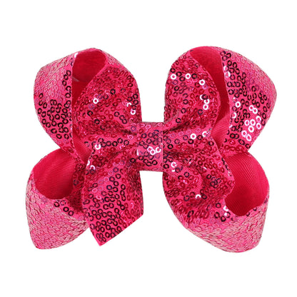 Kids 5 Glitter Bow Hair Clip Girl Hairpin