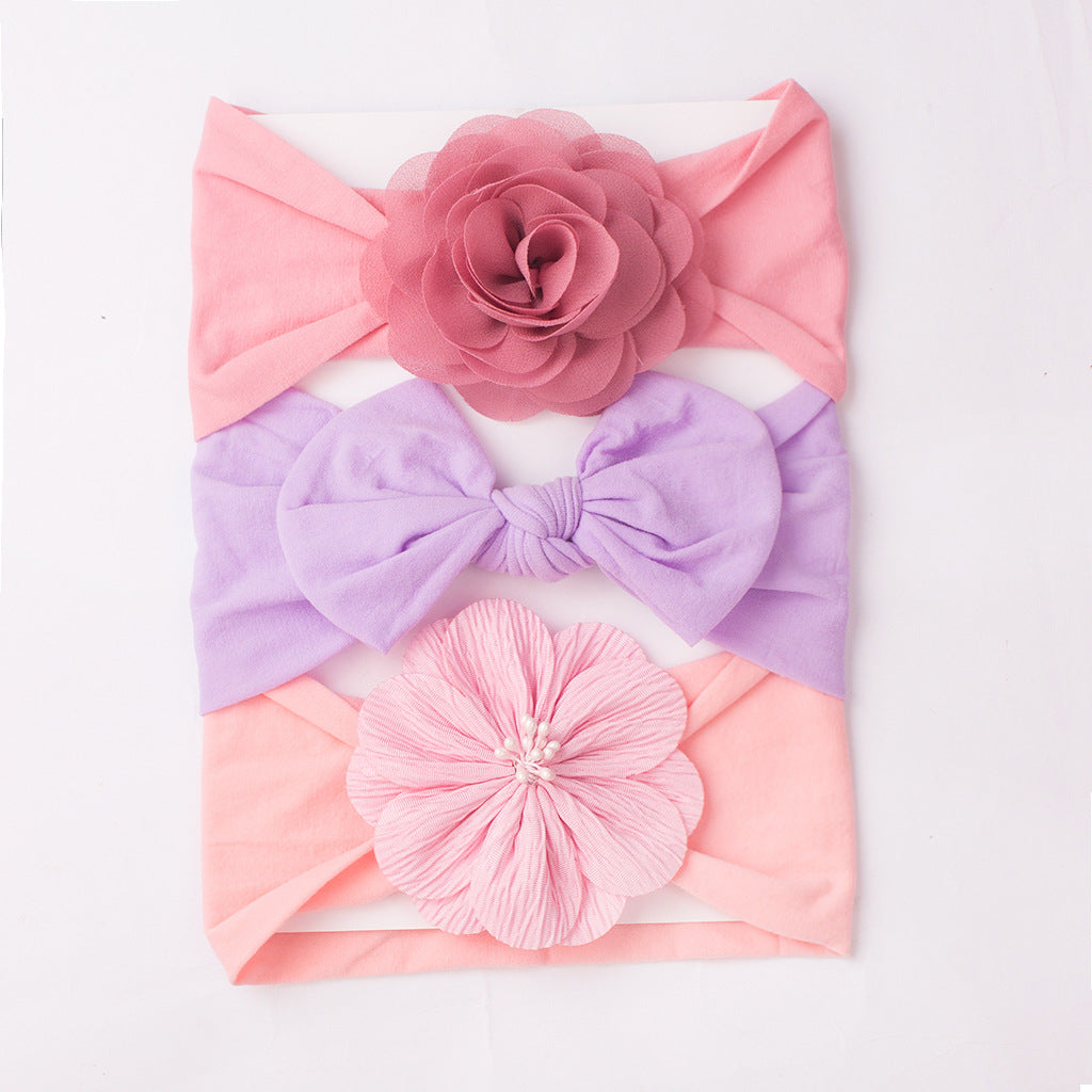 3pc Cute Baby Bow Flower Hair Band Kids