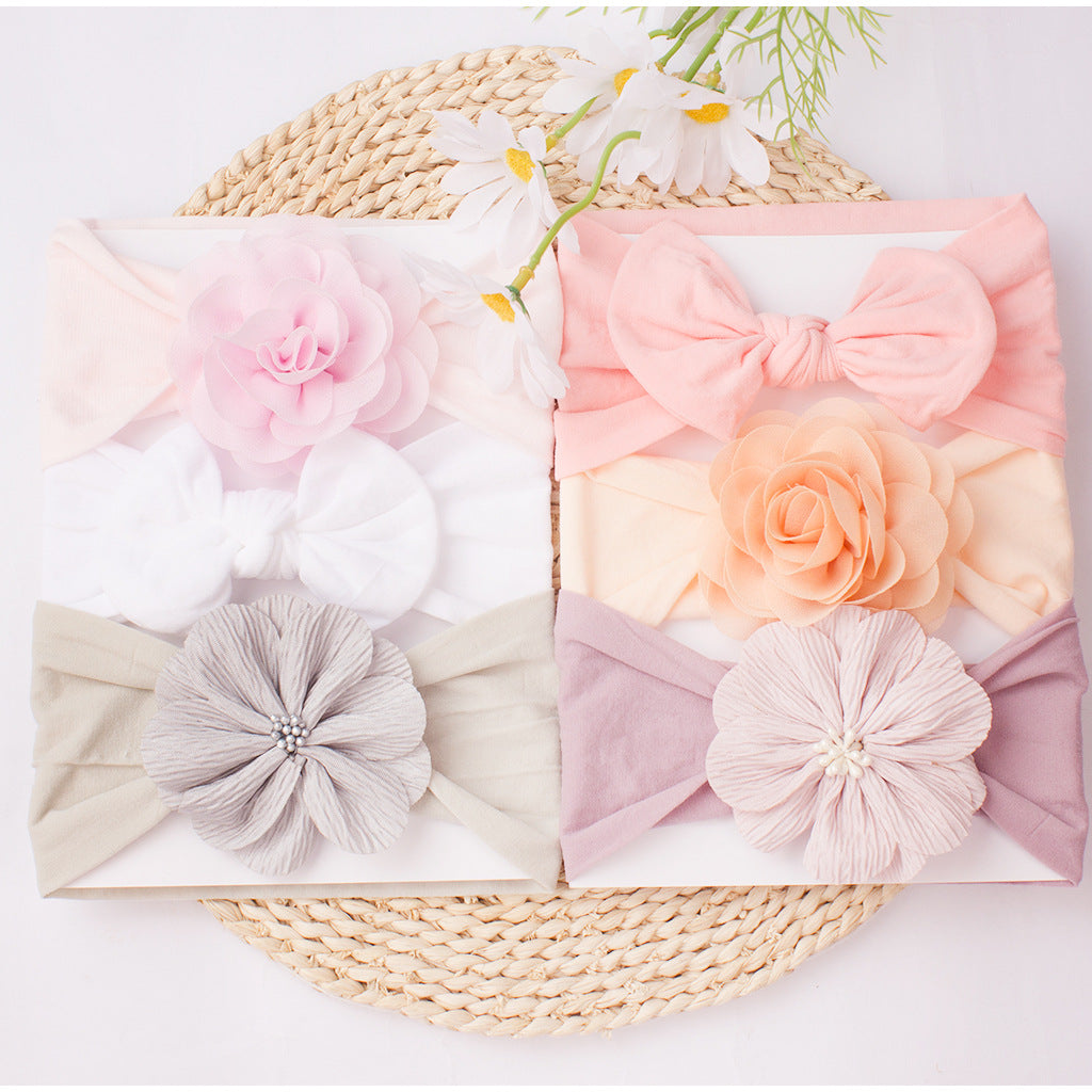 3pc Cute Baby Bow Flower Hair Band Kids