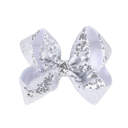 Kids 5 Glitter Bow Hair Clip Girl Hairpin