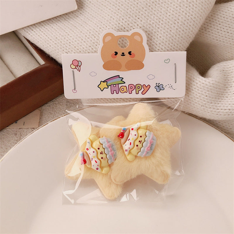 Cartoon Star Hair Clip Forehead Bangs Clip Cute Hairpin Kids Flyaway Hair