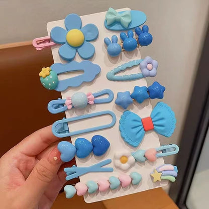 Hair Accessory 14 Cute Flower Hairpin Kids Hair Clip Cartoon Set