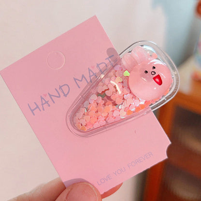 Colorful Transparent Kids Hair Clip Glitter Hairpin Cute Side Clip Girl Hair Accessory