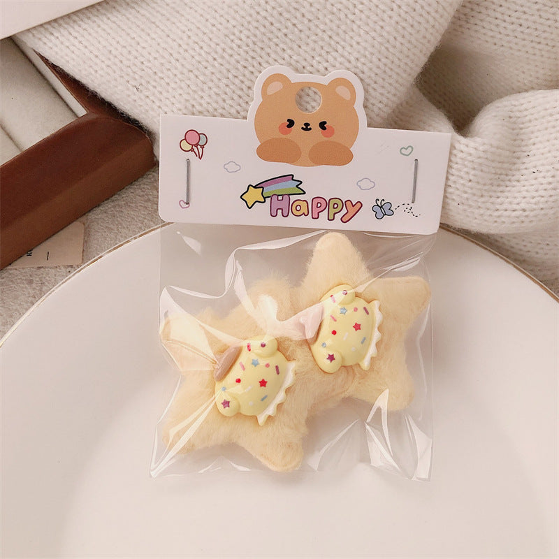 Cartoon Star Hair Clip Forehead Bangs Clip Cute Hairpin Kids Flyaway Hair