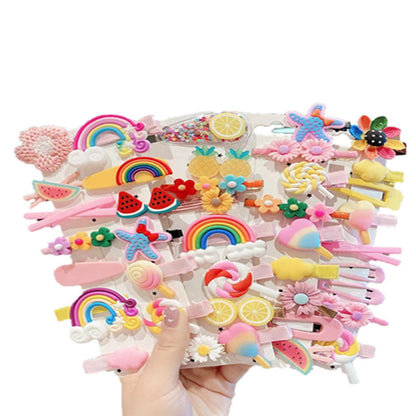 Hair Accessory 14 Cute Flower Hairpin Kids Hair Clip Cartoon Set