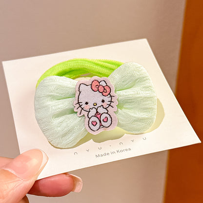 Cute Cartoon Kids Hair Tie Bow Headband Gentle on Hair Elastic Band Hair Accessory