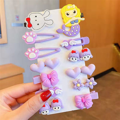 Hair Accessory 14 Cute Flower Hairpin Kids Hair Clip Cartoon Set