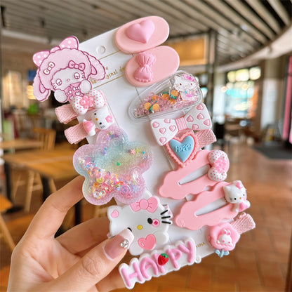 Hair Accessory 14 Cute Flower Hairpin Kids Hair Clip Cartoon Set