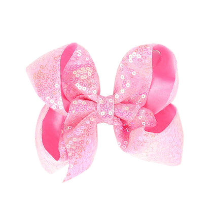 Kids 5 Glitter Bow Hair Clip Girl Hairpin