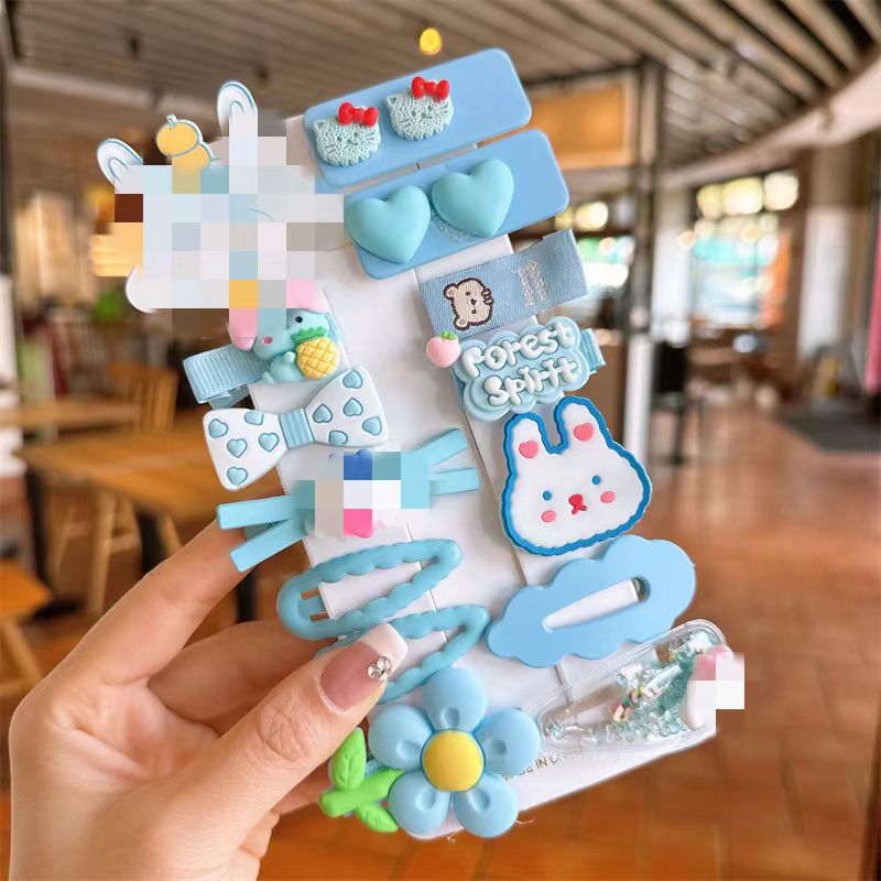Hair Accessory 14 Cute Flower Hairpin Kids Hair Clip Cartoon Set