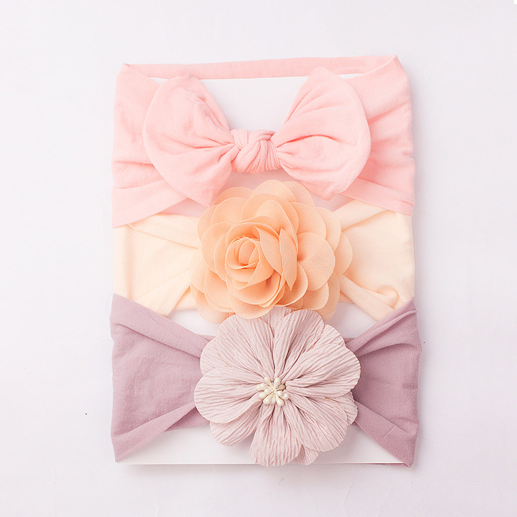 3pc Cute Baby Bow Flower Hair Band Kids