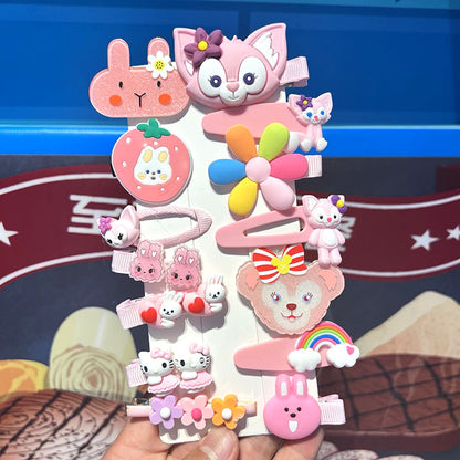 Hair Accessory 14 Cute Flower Hairpin Kids Hair Clip Cartoon Set