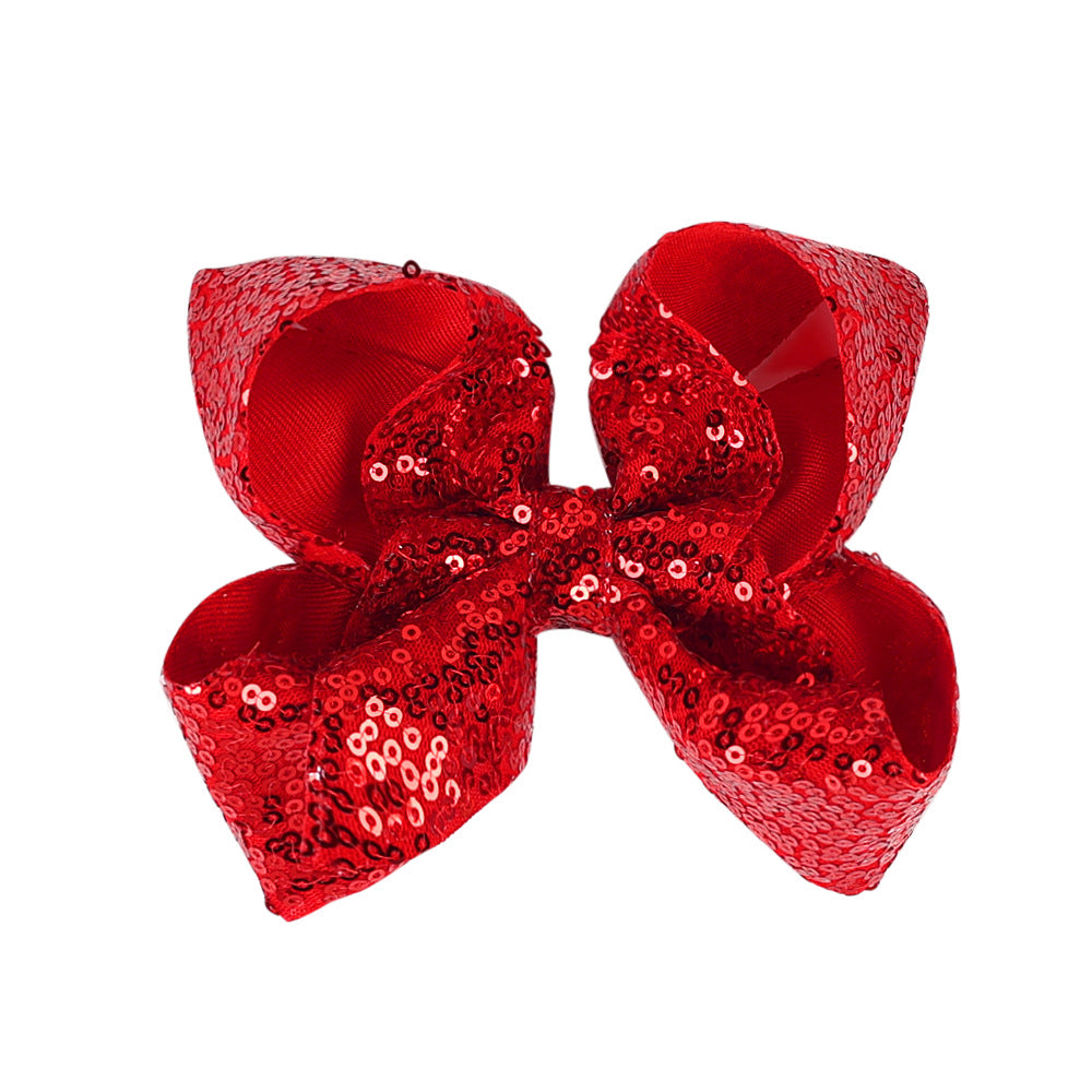 Kids 5 Glitter Bow Hair Clip Girl Hairpin