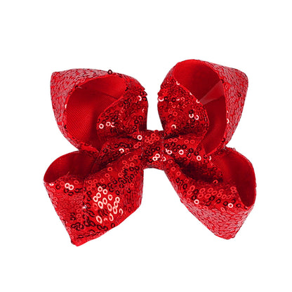 Kids 5 Glitter Bow Hair Clip Girl Hairpin