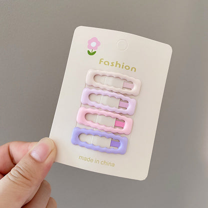 Cute Pink Star Hair Clip Kids Colorful Flyaway Hair Bangs Clip Head Accessory Forehead Side Heart BB Clip Hairpin